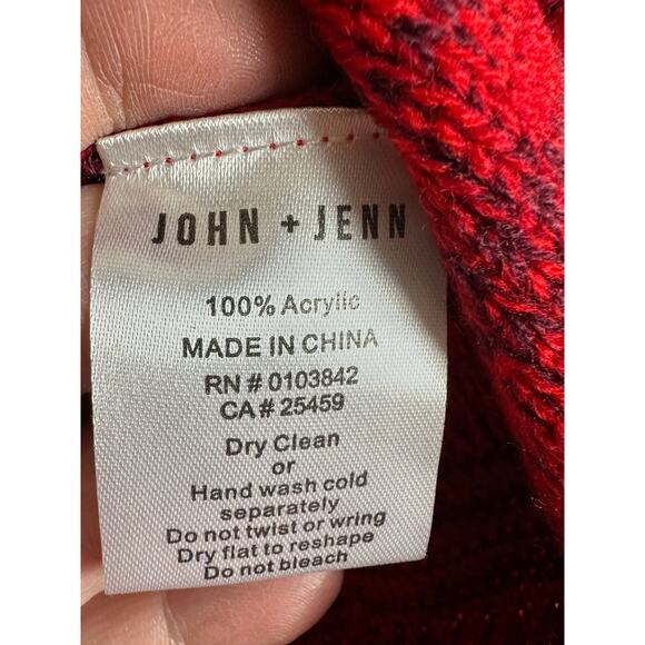 Womens NWT John & Jenn Red Gray Blend Cable Knit Sweater Casual Career Size M - Picture 7 of 8
